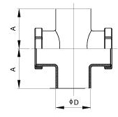 DIN Cross Welded Sight Glass