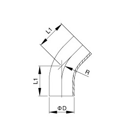 3A   L2KS-45°Long Elbow