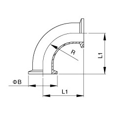 DIN  90°Clamped Elbow