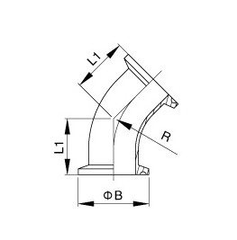 DIN   45°Clamped Elbow