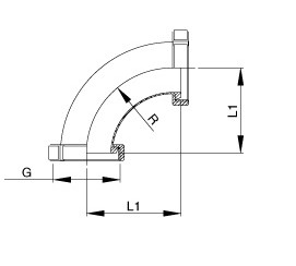 DIN  90°Union Elbow (Double Nuts)