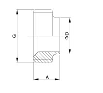 3A 15TRF Short Male ,15A Threaded Bevel Std. Tube Ferrule