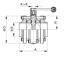 DIN 3-PC Flanged Butterfly Valve