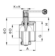 DIN Threaded-Welded Butterfly Valve