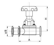 U Tee Clamped Diaphragm Valve