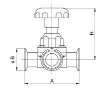 Diaphragm Valve with Tee